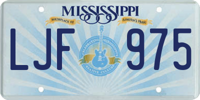 MS license plate LJF975
