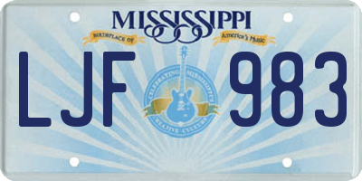 MS license plate LJF983