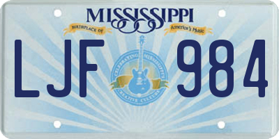 MS license plate LJF984