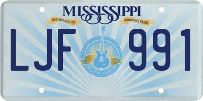 MS license plate LJF991