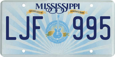 MS license plate LJF995