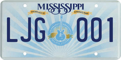 MS license plate LJG001