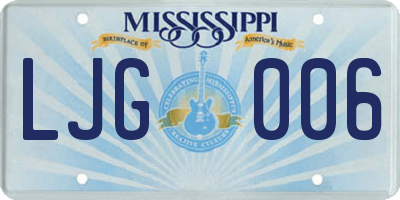 MS license plate LJG006