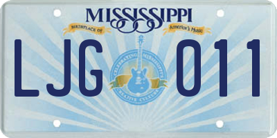 MS license plate LJG011