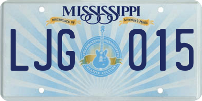 MS license plate LJG015