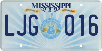 MS license plate LJG016