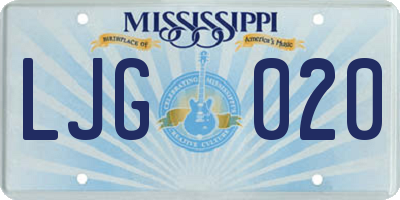 MS license plate LJG020