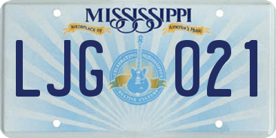 MS license plate LJG021