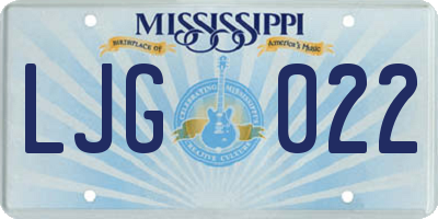 MS license plate LJG022