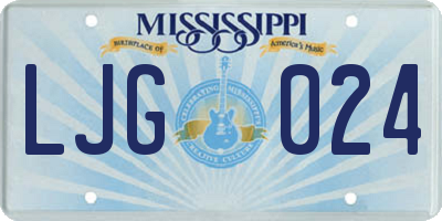 MS license plate LJG024