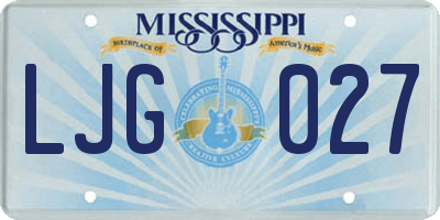 MS license plate LJG027