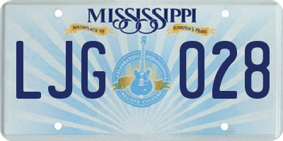 MS license plate LJG028