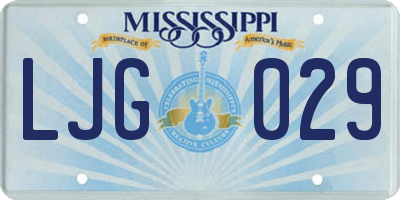 MS license plate LJG029