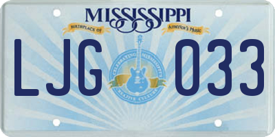 MS license plate LJG033