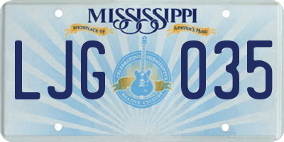 MS license plate LJG035