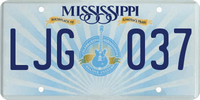 MS license plate LJG037