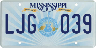 MS license plate LJG039