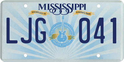 MS license plate LJG041
