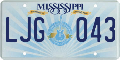 MS license plate LJG043