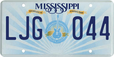 MS license plate LJG044