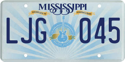 MS license plate LJG045
