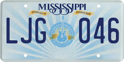MS license plate LJG046
