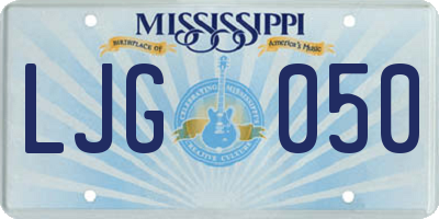 MS license plate LJG050