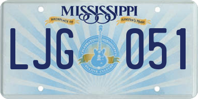 MS license plate LJG051