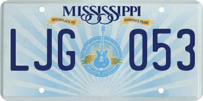 MS license plate LJG053