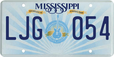 MS license plate LJG054