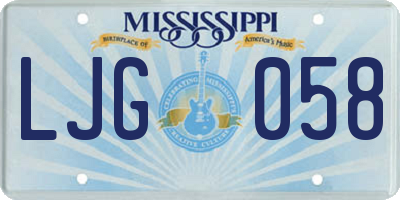 MS license plate LJG058
