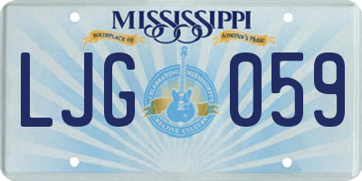 MS license plate LJG059