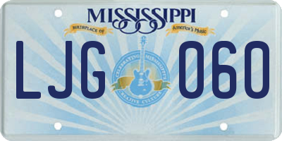MS license plate LJG060