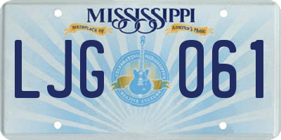 MS license plate LJG061