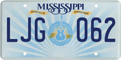 MS license plate LJG062