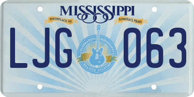MS license plate LJG063