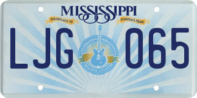 MS license plate LJG065