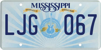 MS license plate LJG067