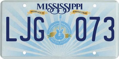 MS license plate LJG073