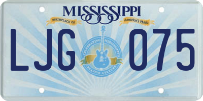 MS license plate LJG075