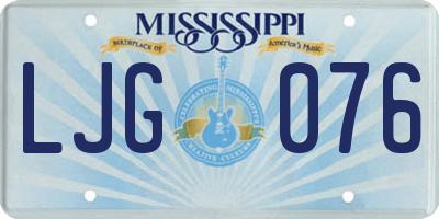 MS license plate LJG076