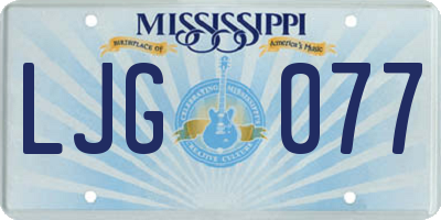 MS license plate LJG077
