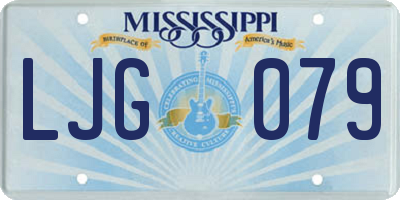 MS license plate LJG079