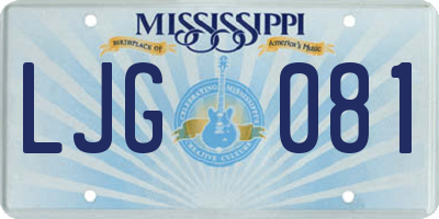 MS license plate LJG081