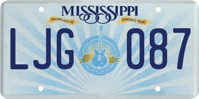 MS license plate LJG087