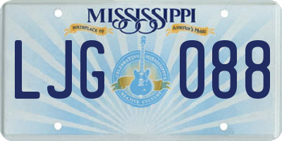 MS license plate LJG088