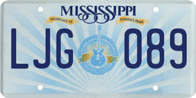 MS license plate LJG089
