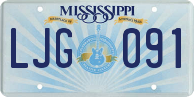 MS license plate LJG091