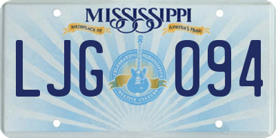 MS license plate LJG094