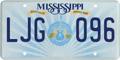 MS license plate LJG096